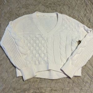 Cropped White Sweater